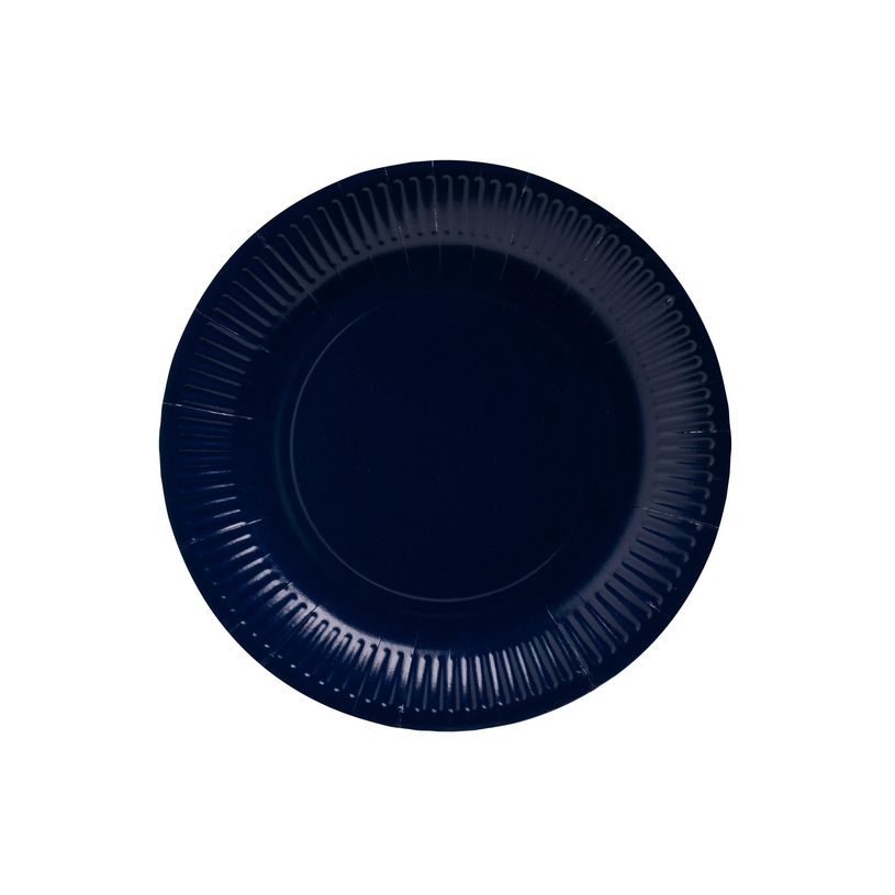 3281510792129-Pronappe - Assiette - Taille 23 cm diameter - rond - jetable - bleu marine (pack de 20)-P_405252016_5-2