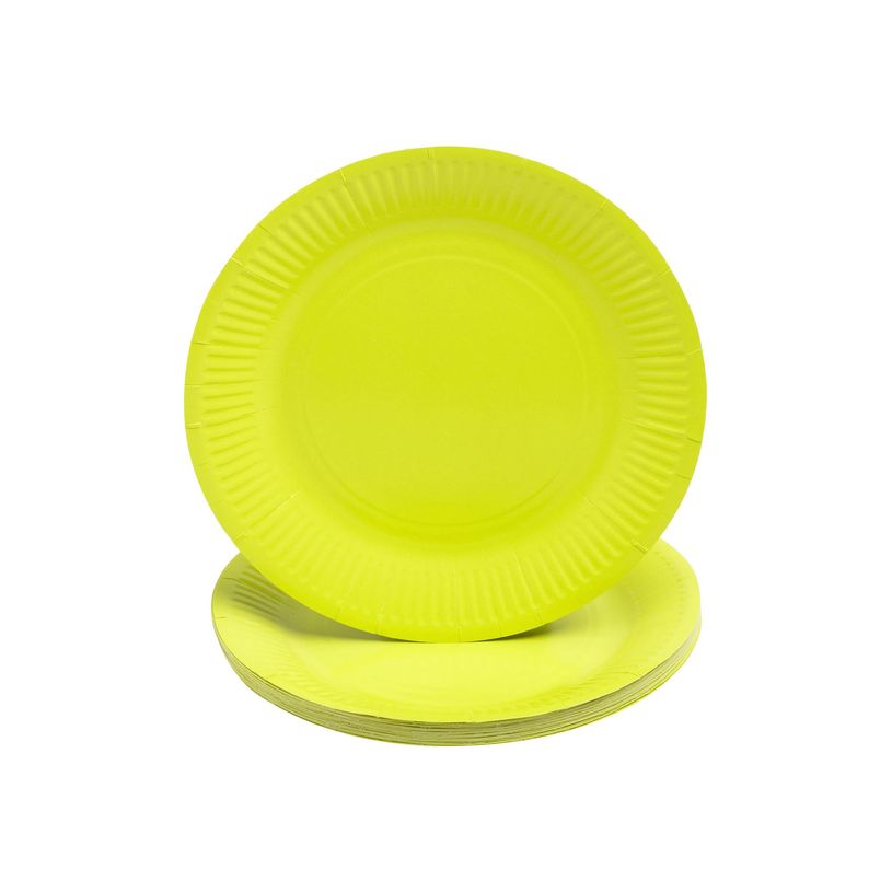 3281510792136-Pronappe - Assiette - Taille 23 cm diameter - rond - jetable - vert kiwi (pack de 20)-P_405252017_1-0