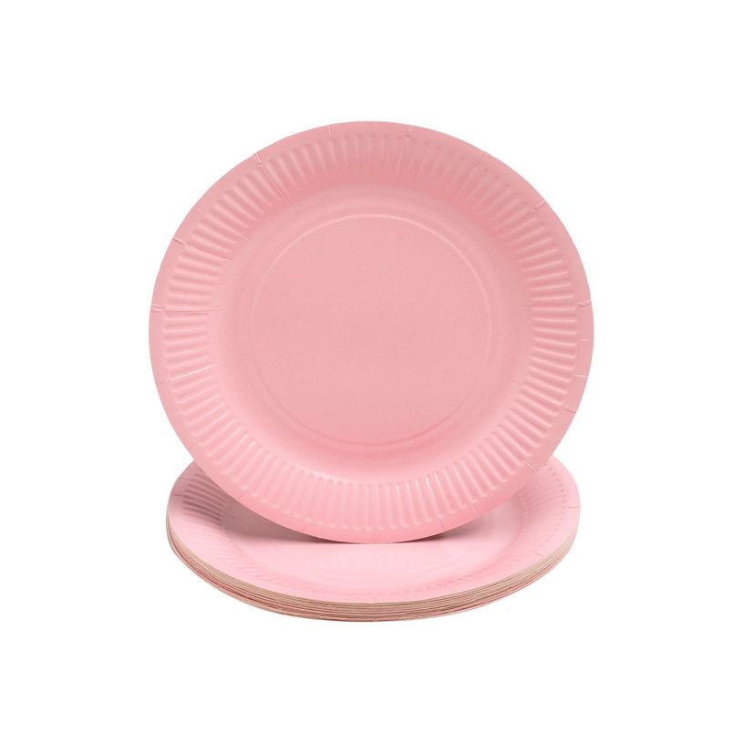 3281510792143-Pronappe - Assiette - Taille 23 cm diameter - rond - jetable - rose (pack de 20)-P_405252018_1-0