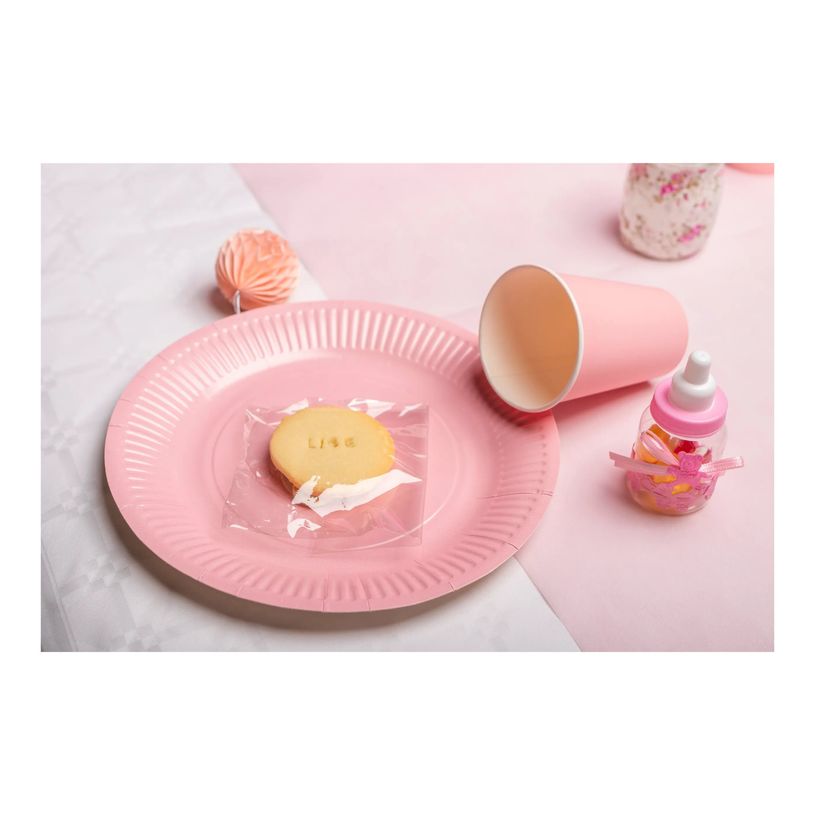 3281510792143-Pronappe - Assiette - Taille 23 cm diameter - rond - jetable - rose (pack de 20)-P_405252018_4-8