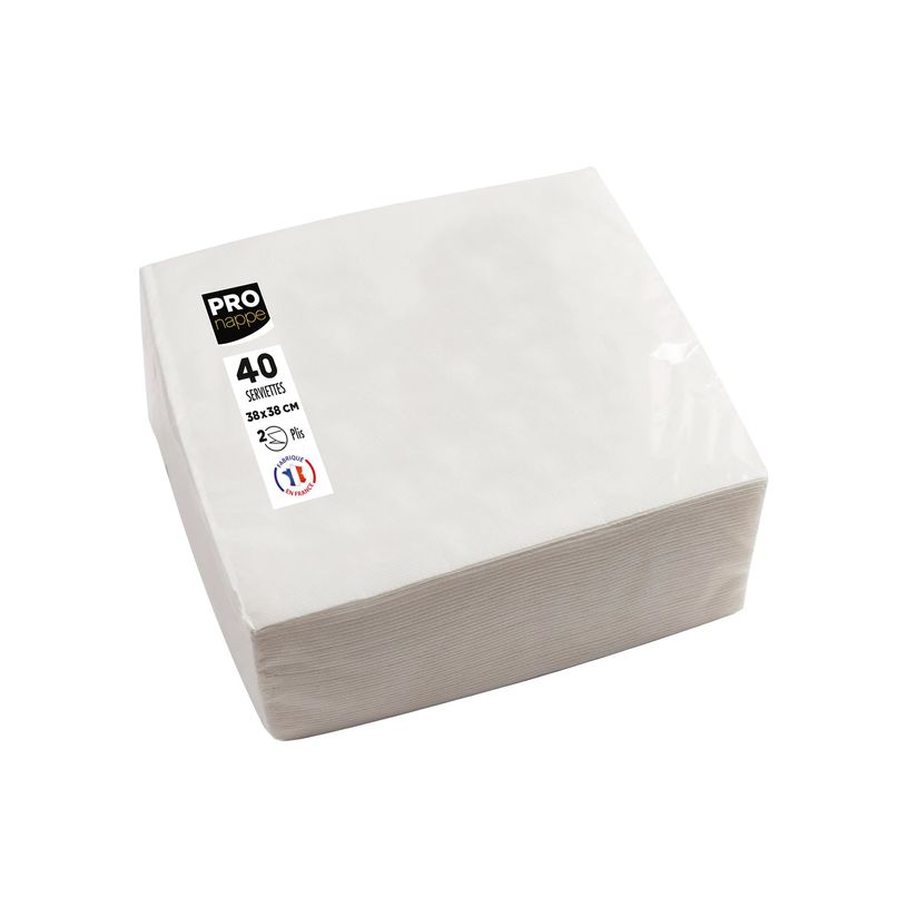3281516238010-Pronappe - Servilleta - Tamaño 38 x 38 cm - desechable - blanco (paquete de 40)-P_405252154_6-9