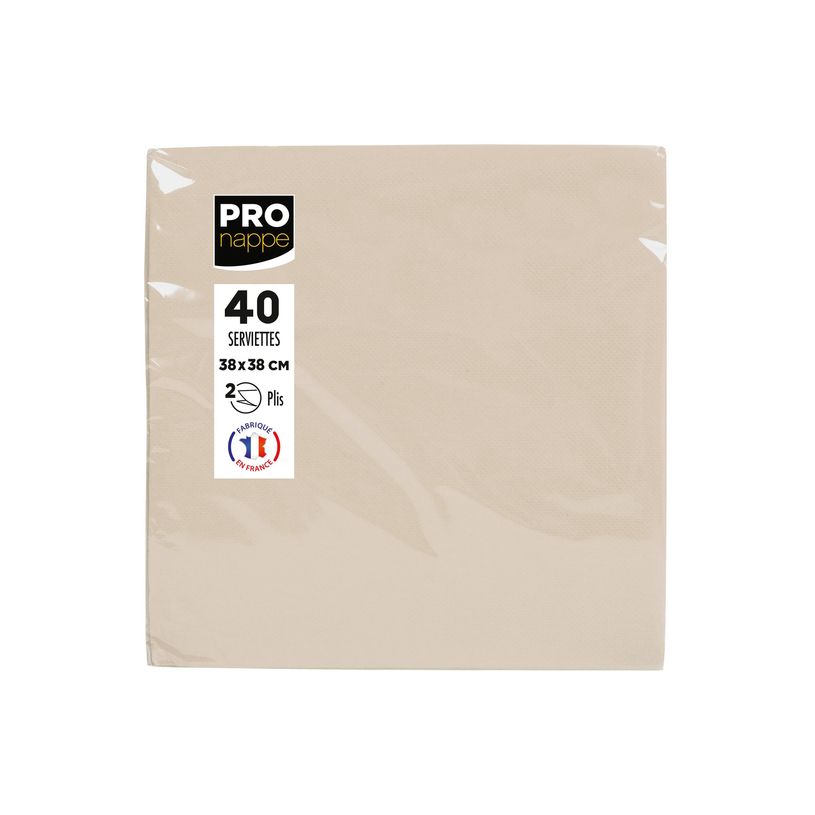 3281516238027-Pronappe - Serviette - Taille 38 x 38 cm - jetable - ivoire (pack de 40)-P_405252155_4-8