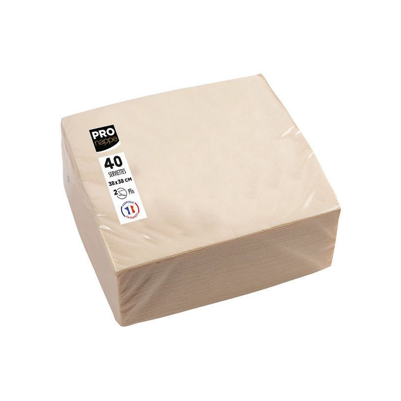 3281516238027-Pronappe - Serviette - Taille 38 x 38 cm - jetable - ivoire (pack de 40)-P_405252155_7-6