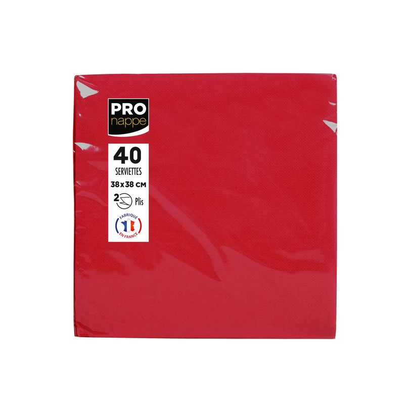 3281516238096-Pronappe - Servilleta - Tamaño 38 x 38 cm - desechable - rojo (paquete de 40)-P_405252156_9-7