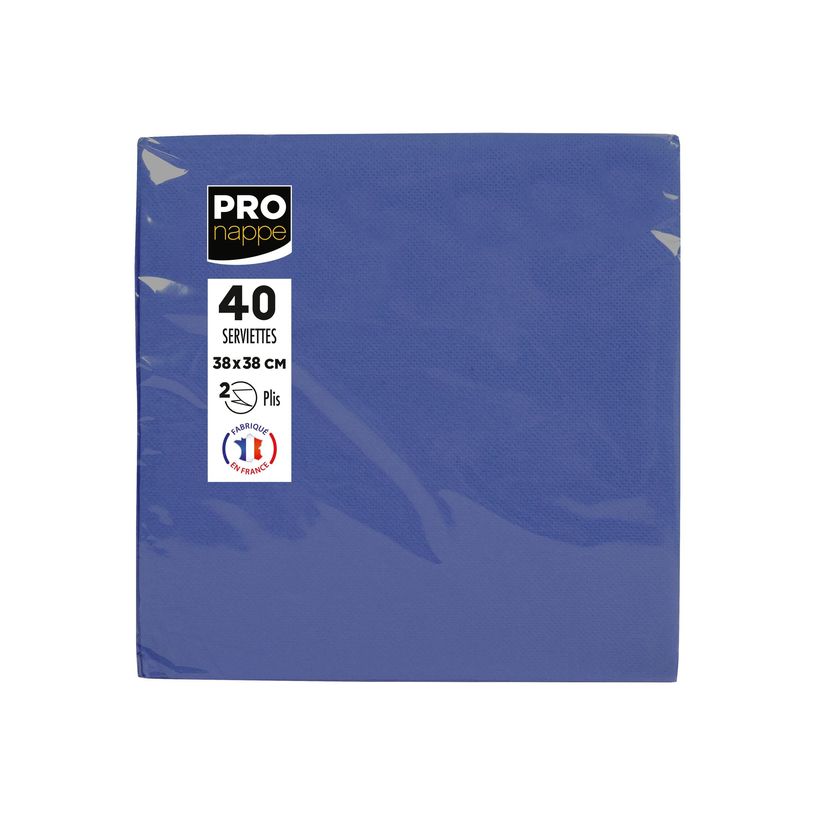 3281516238102-Pronappe - Serviette - Taille 38 x 38 cm - jetable - bleu marine (pack de 40)-P_405252158_1-0