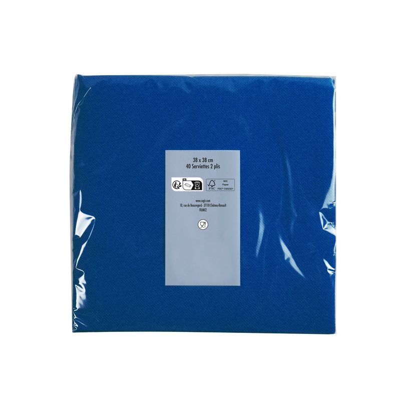 3281516238102-Pronappe - Serviette - Taille 38 x 38 cm - jetable - bleu marine (pack de 40)-P_405252158_5-8