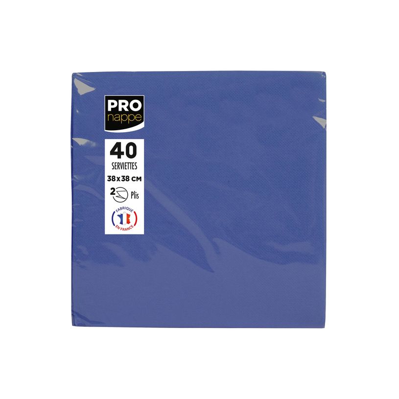 3281516238102-Pronappe - Serviette - Taille 38 x 38 cm - jetable - bleu marine (pack de 40)-P_405252158_7-1