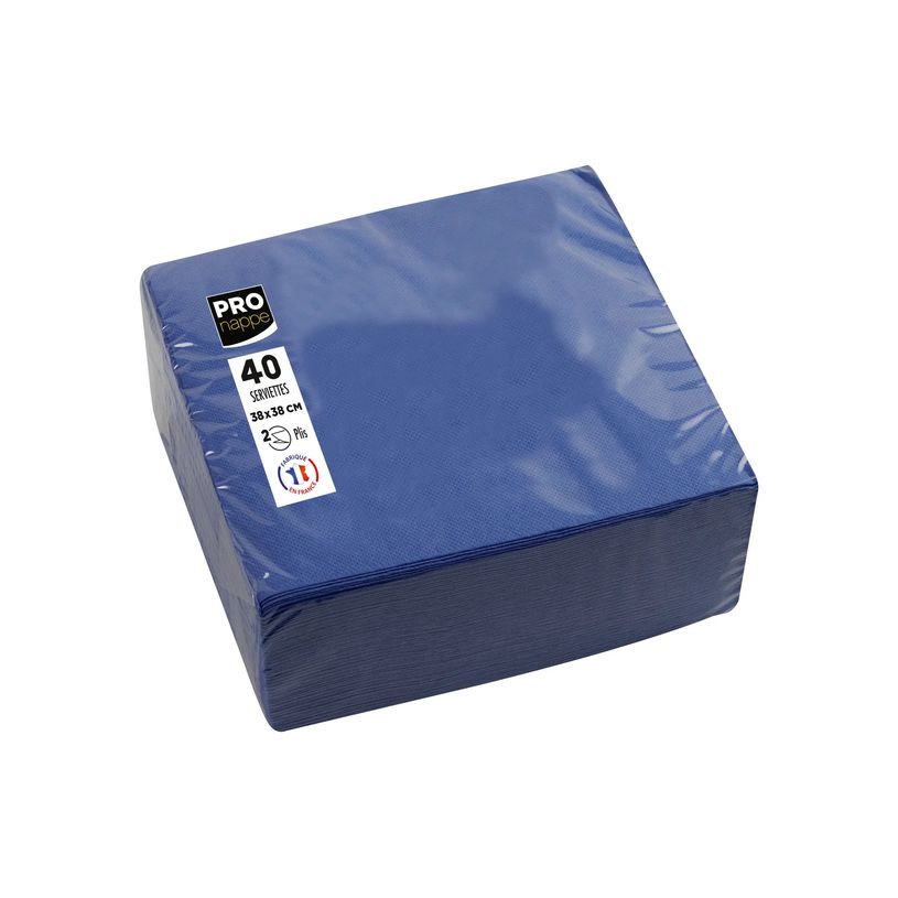 3281516238102-Pronappe - Serviette - Taille 38 x 38 cm - jetable - bleu marine (pack de 40)-P_405252158_8-3