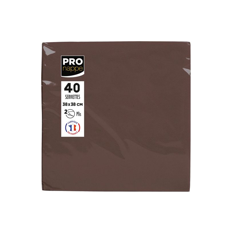 3281516238119-Pronappe - Serviette - Taille 38 x 38 cm - jetable - chocolat (pack de 40)-P_405252160_4-7