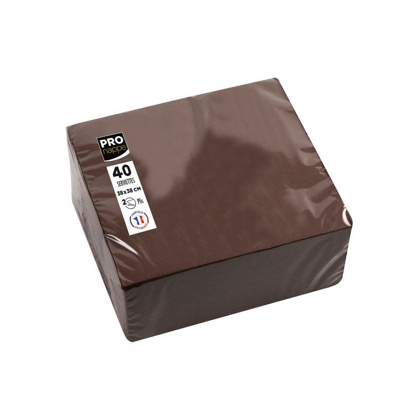 3281516238119-Pronappe - Serviette - Taille 38 x 38 cm - jetable - chocolat (pack de 40)-P_405252160_7-5