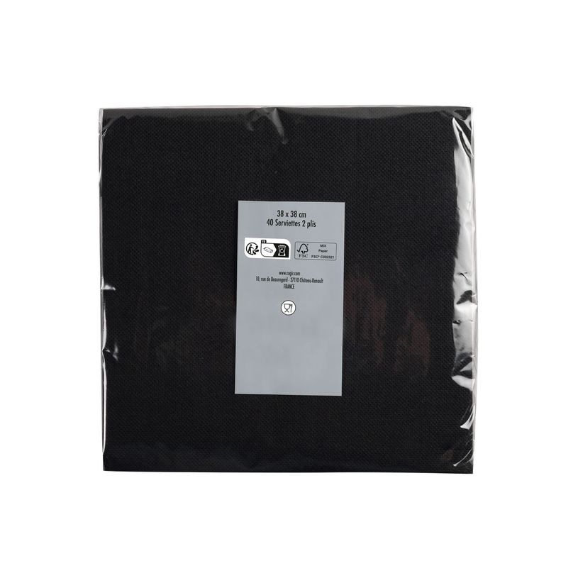 3281516238218-Pronappe - Servilleta - Tamaño 38 x 38 cm - desechable - negro (paquete de 40)-P_405252161_2-8