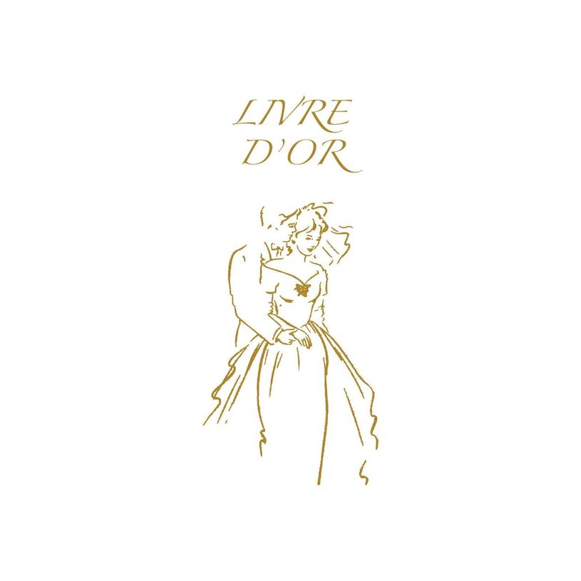 3416790055002-ELVE - Livre d'or mariage - 24 x 24 cm - portrait - 48 feuilles / 96 page - couple en or-P_405252179_1-0