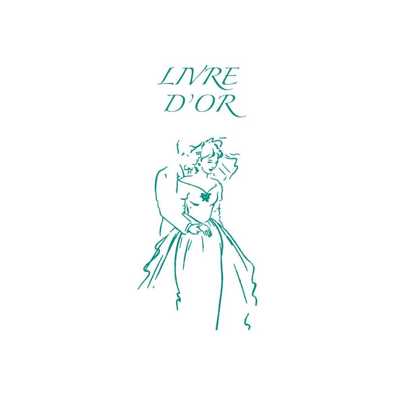 3416790055064-ELVE - Livre d'or mariage - 24 x 24 cm - portrait - 48 feuilles / 96 page - couple en vert-P_405252180_1-0