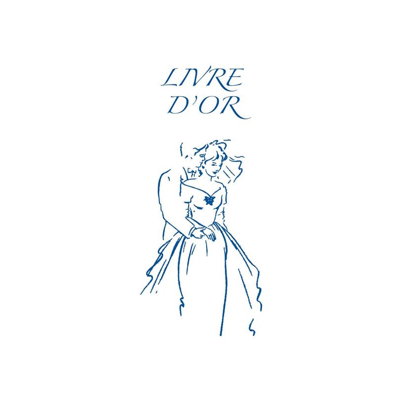 3416790055095-ELVE - Livre d'or mariage - 24 x 24 cm - portrait - 48 feuilles / 96 page - couple en bleu-P_405252182_1-0