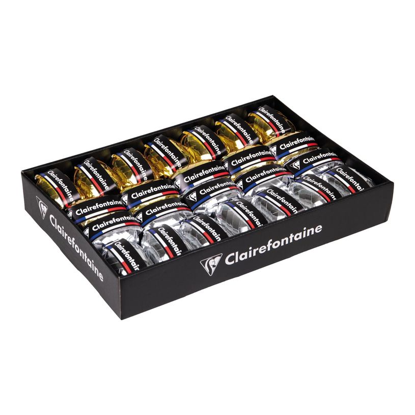 3665086027517-Clairefontaine - Ruban d'emballage cadeau - 0.7 cm x 10 m - métallique - or, argent-P_405252861_1-0