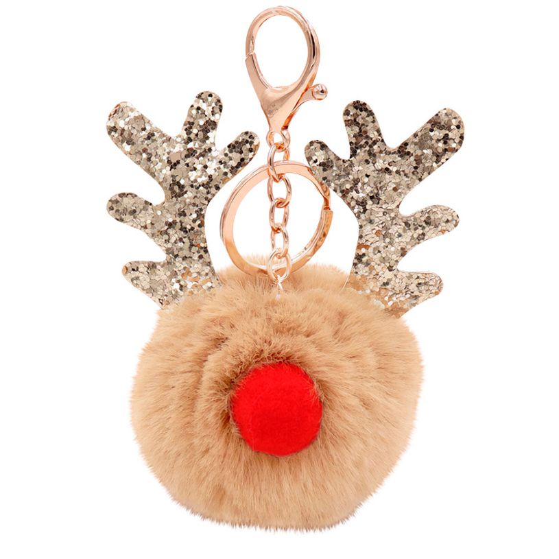 3135257904997-Porte-clés Noël Funny clips - Peluche et PU - couleurs assorties - Viquel--5