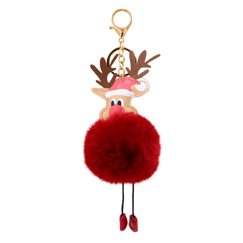 3135257904997-Porte-clés Noël Funny clips - Peluche et PU - couleurs assorties - Viquel--2