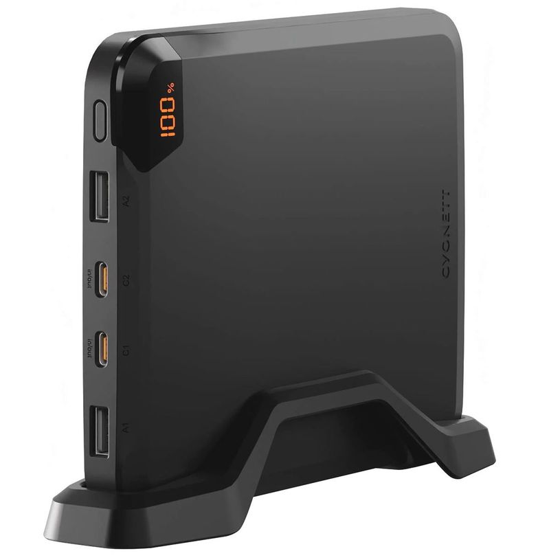848116045658-Cygnett - Powerbank VertPWR 25 000 mAh - batterie externe verticale - 100 W - 4 ports USB + support--0