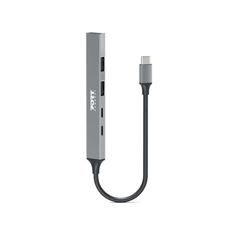 3567049001636-PORT Designs - Hub 4 ports USB-A + 1 X USB-C--0