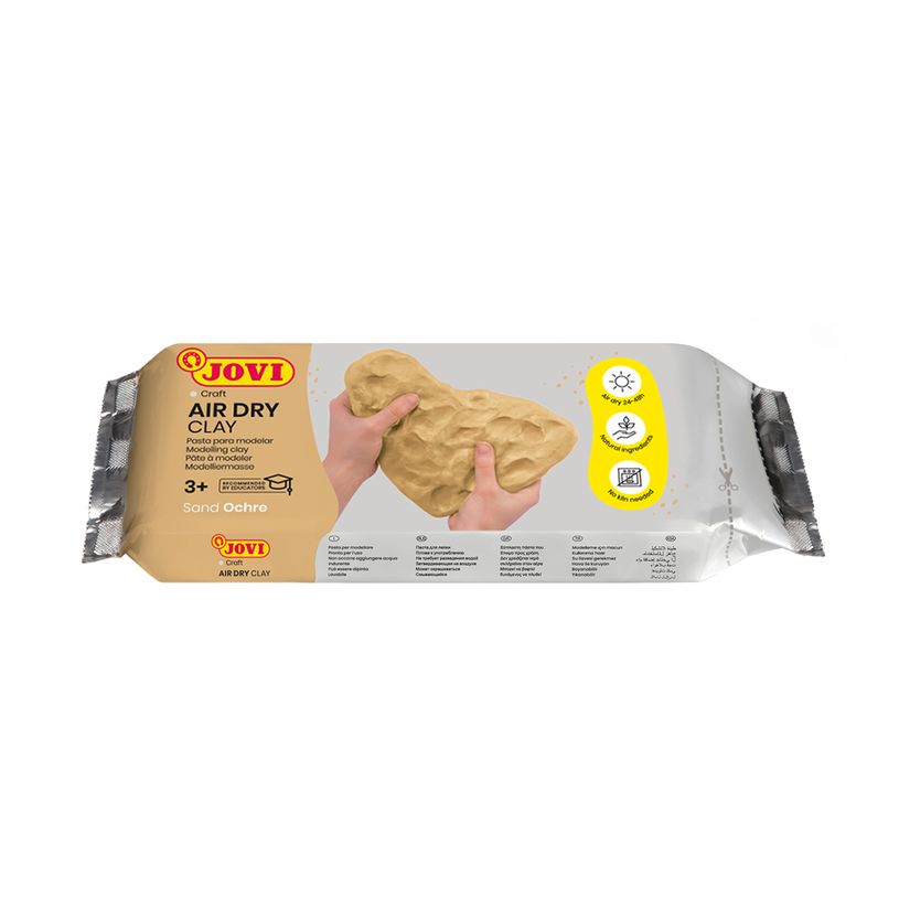 8412027034593-JOVI – Pâte autodurcissante 500 g ocre – Air Dry--0