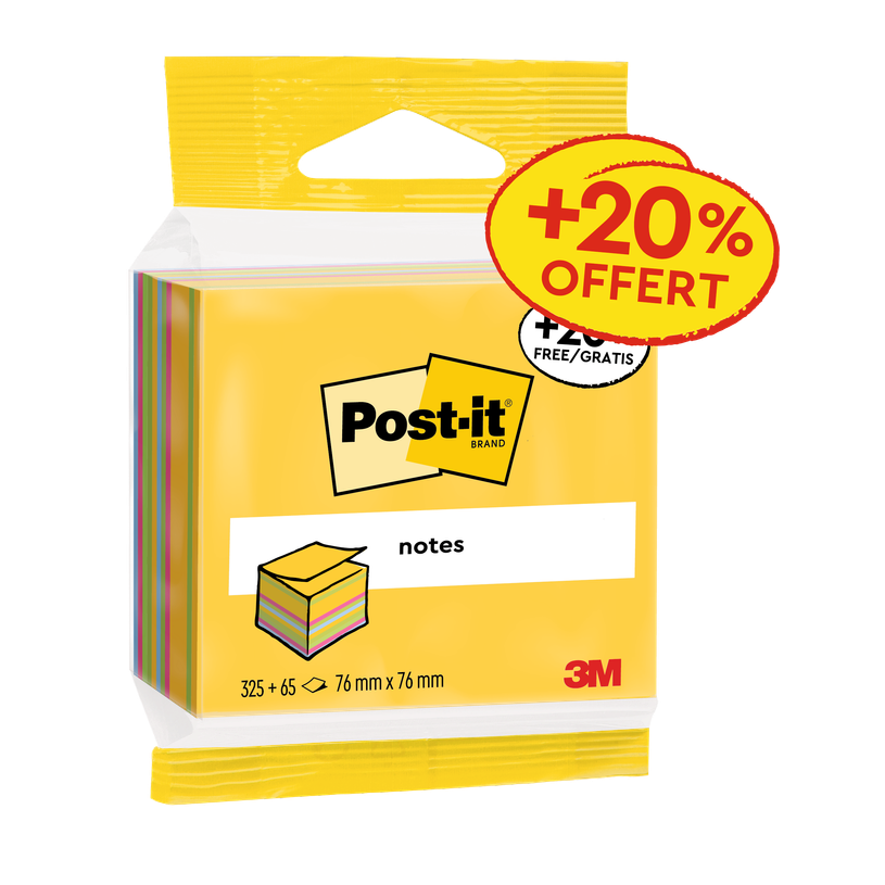 4046719432080-Post-it® - Cube de Notes Ultra - 76 mm x 76 mm - 390 dont 65 Feuilles Offertes - 100% PEFC--0