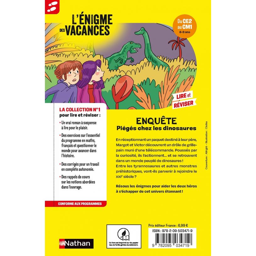 9782095034719-L'énigme des vacances - Piégés chez les dinosaures - du CE2 au CM1--1