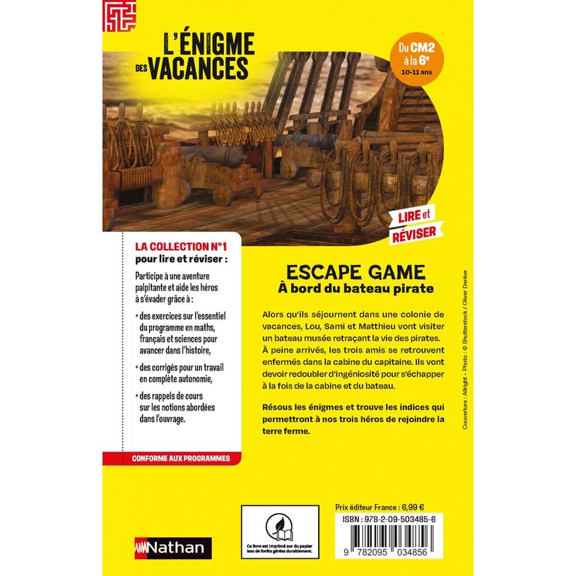 9782095034856-L'énigme des vacances - Escape game : A bord du bateau pirate - du CM2 à la 6e--1