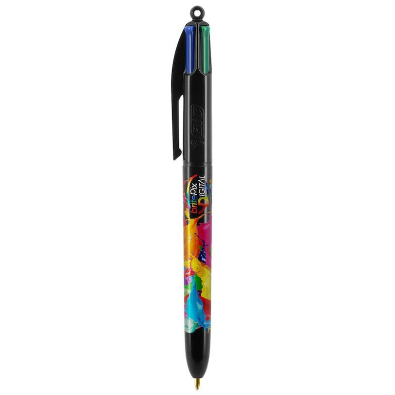 3086123776692-BIC 4 Couleurs Original - Stylo à bille 4 couleurs (rouge, bleu, vert, noir) - décors hydro noir--0