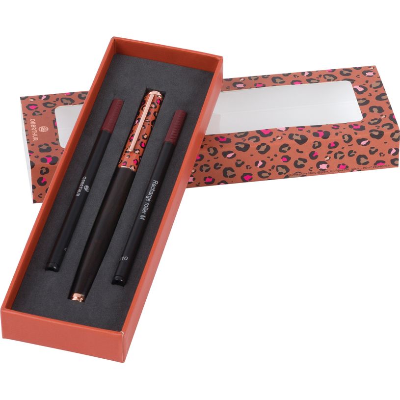 3664447220581-Coffret roller et 2 recharges Bahia - ébène léopard - Oberthur--1