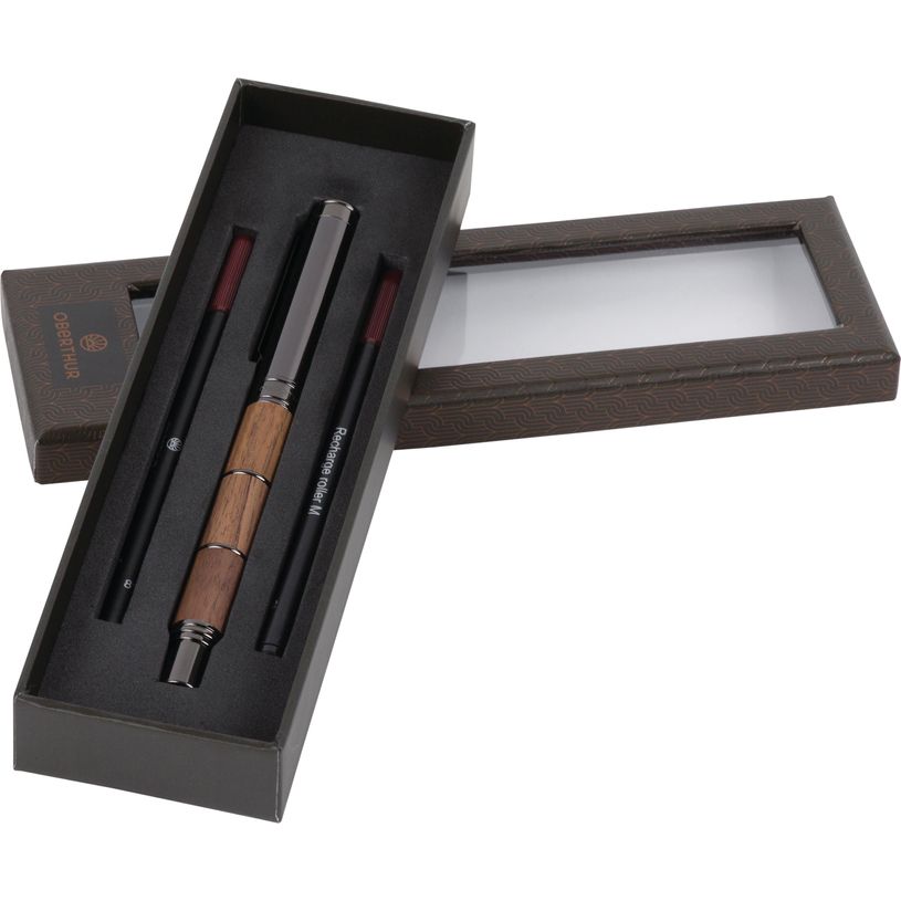 3664447220567-Coffret roller et 2 recharges Togo - noyer gun - Oberthur--1