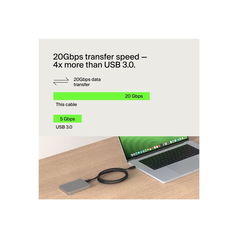 745883879892-Belkin - Câble USB - 24 pin USB-C (M) pour 24 pin USB-C (M) - USB 2.0 / USB 3.0 / USB 3.2 / USB 4.0 /Thunderbolt 3 / Thunderbolt 4 - 2 m - Alimentation USB (240 W), pris-P_405253016_1-6