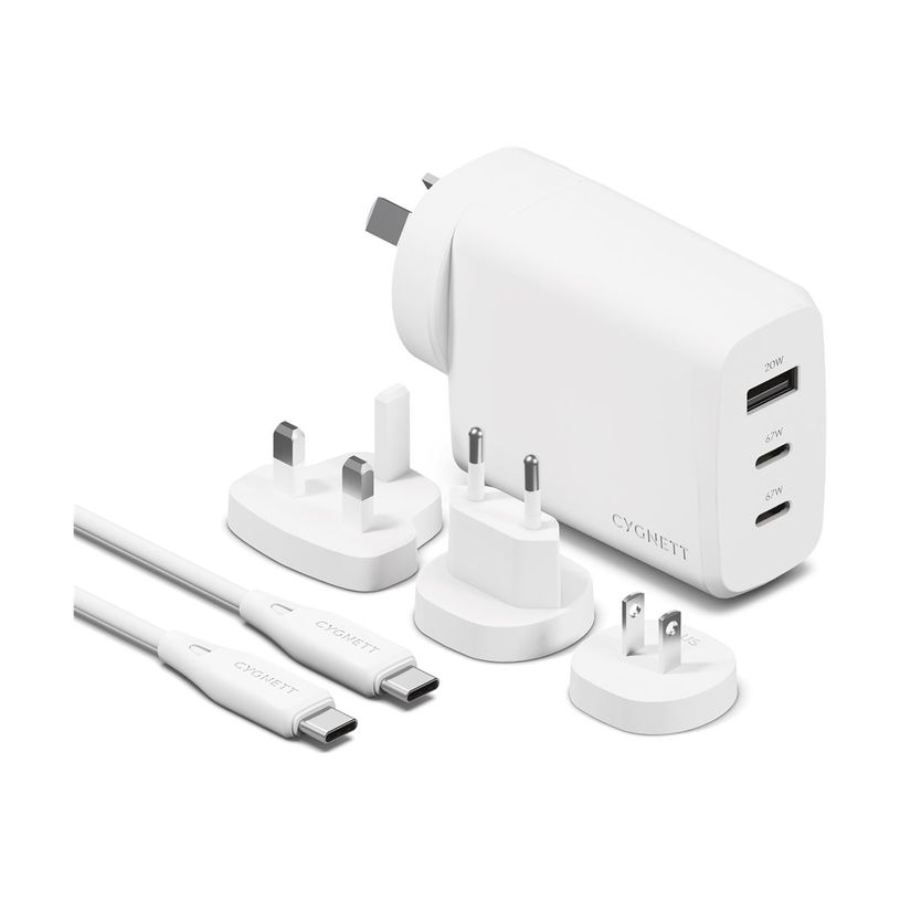 848116042077-Cygnett PowerMaxx - Adaptateur secteur / Chargeur de voyage GaN - 67W - blanc-P_405253413_2-1