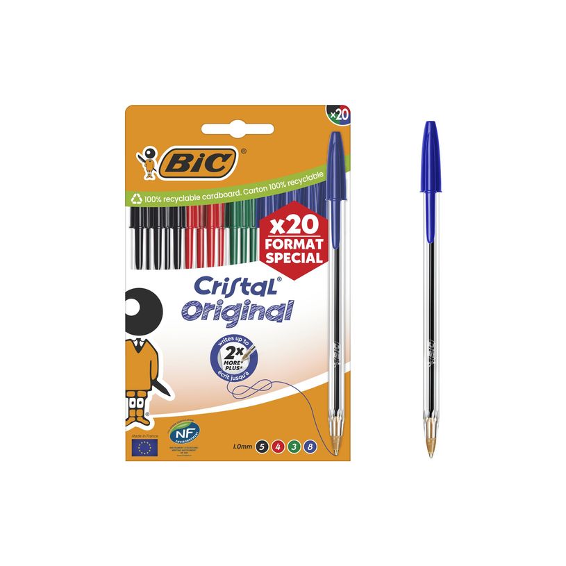 3086123764019-BIC - Stylo bille Cristal Original - assortiment x20-P_405253520_1-2