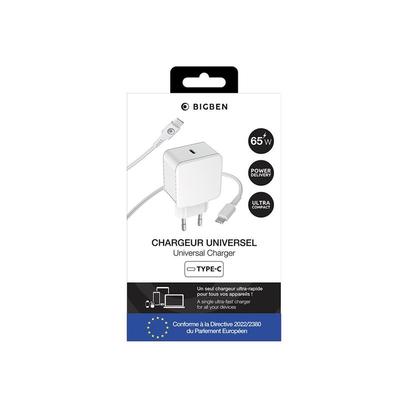 3571211535577-BIGBEN Connected -  Chargeur secteur + câble USB-C - 2m - blanc -P_405253775_2-2