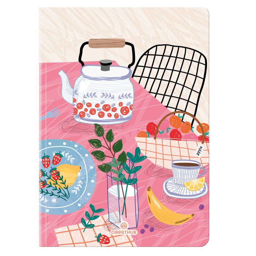 3664447215341-Carnet A5 Thème A table - ligné - Oberthur--0