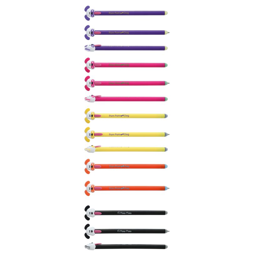 3173740255843-Stylo effaçable par gomme SMILE "Pom Pom Cute Dogs"--1