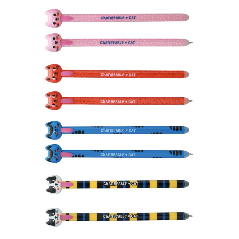 3173740255874-Stylo effaçable par gomme SMILE "Pom Pom Cute Cats"--0