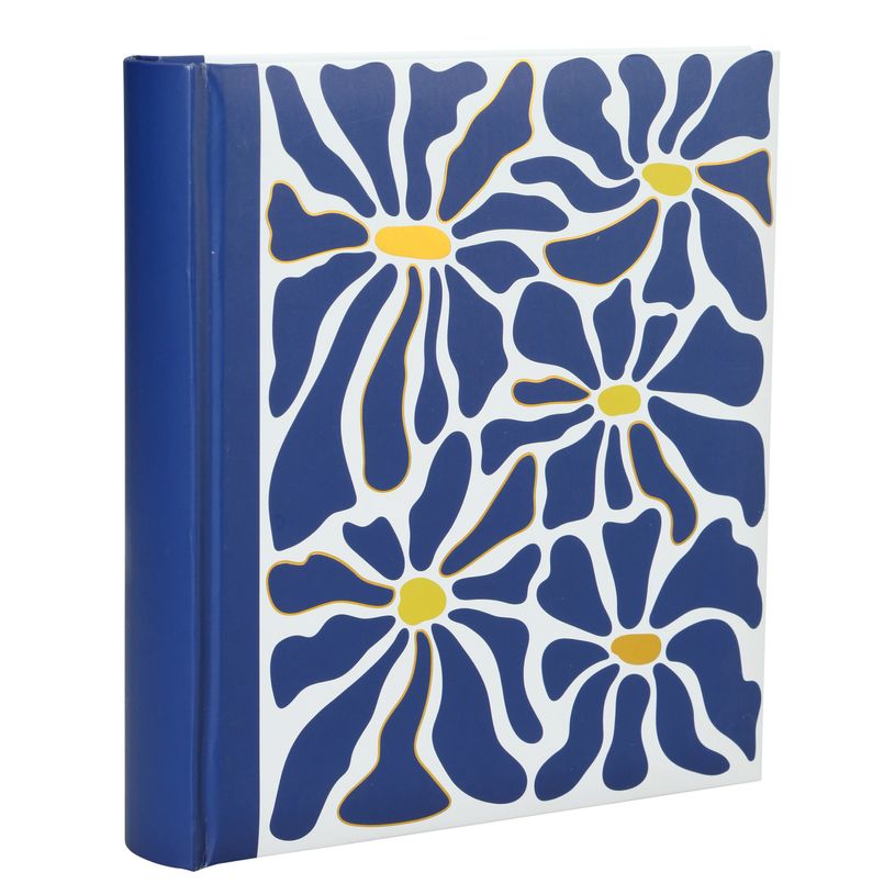 3173741254180-Album photos fantaisie mémo 200 ERICA "Flowers 4" pour 200 photos 10 x 15 cm coloris bleu--0