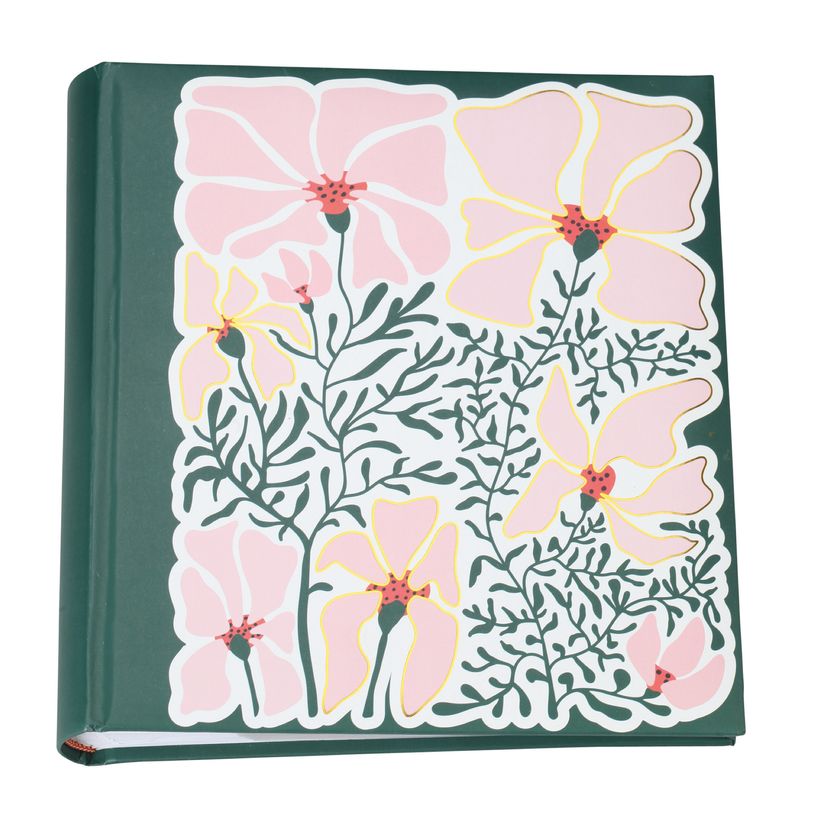 3173749254182-Album photos fantaisie mémo 200 ERICA "Flowers 4" pour 200 photos 10 x 15 cm coloris vert--2