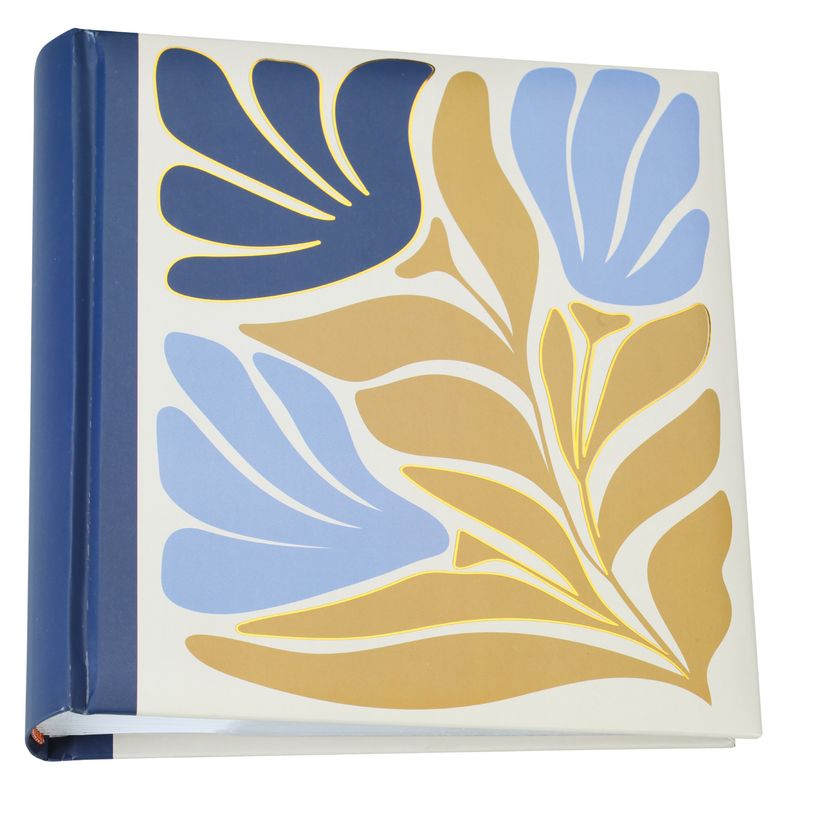 3173740254181-Album photos fantaisie mémo 200 ERICA "Flowers 4" pour 200 photos 10 x 15 cm coloris bleu & jaune--1