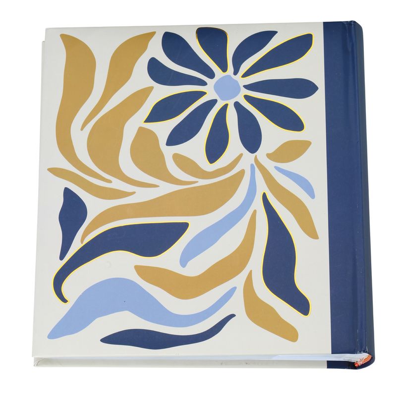 3173740254181-Album photos fantaisie mémo 200 ERICA "Flowers 4" pour 200 photos 10 x 15 cm coloris bleu & jaune--3