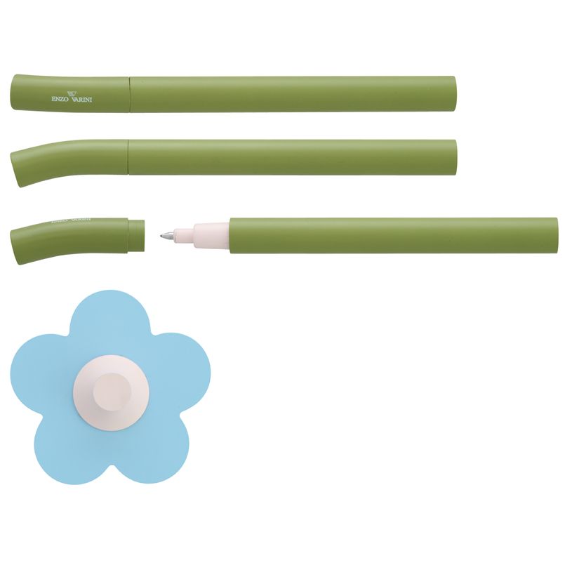 3219918230011-Roller magnétique sur socle ENZO VARINI "Daisy pen" coloris vert & bleu--4