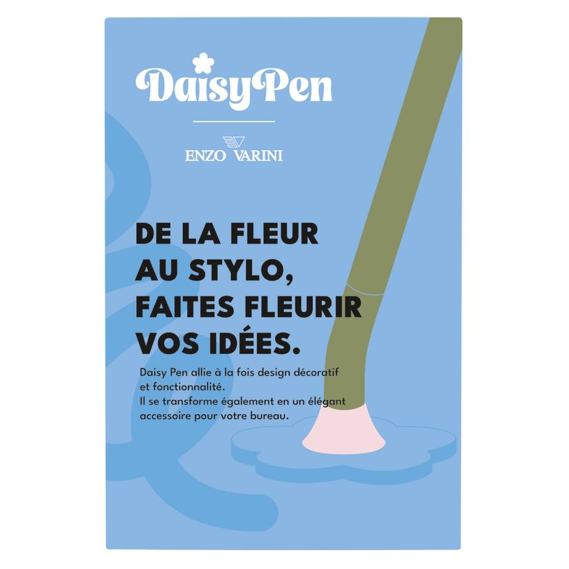 3219918230011-Roller magnétique sur socle ENZO VARINI "Daisy pen" coloris vert & bleu--8