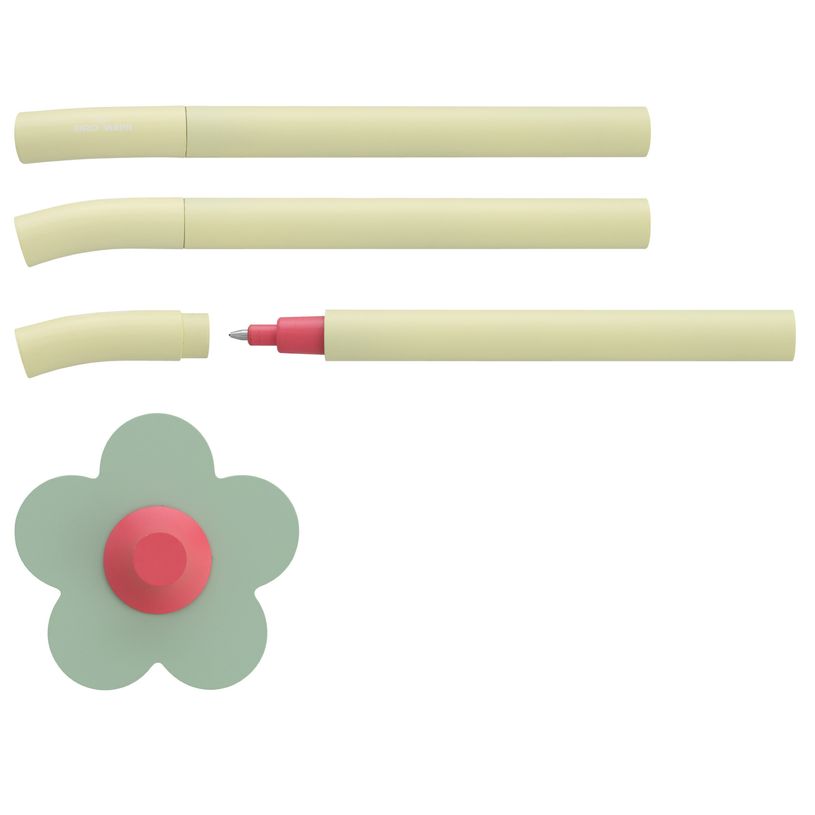 3219918230028-Roller magnétique sur socle ENZO VARINI "Daisy pen" coloris jaune & vert--4