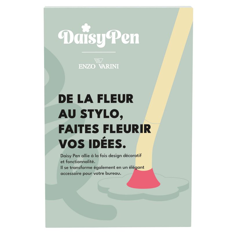 3219918230028-Roller magnétique sur socle ENZO VARINI "Daisy pen" coloris jaune & vert--8