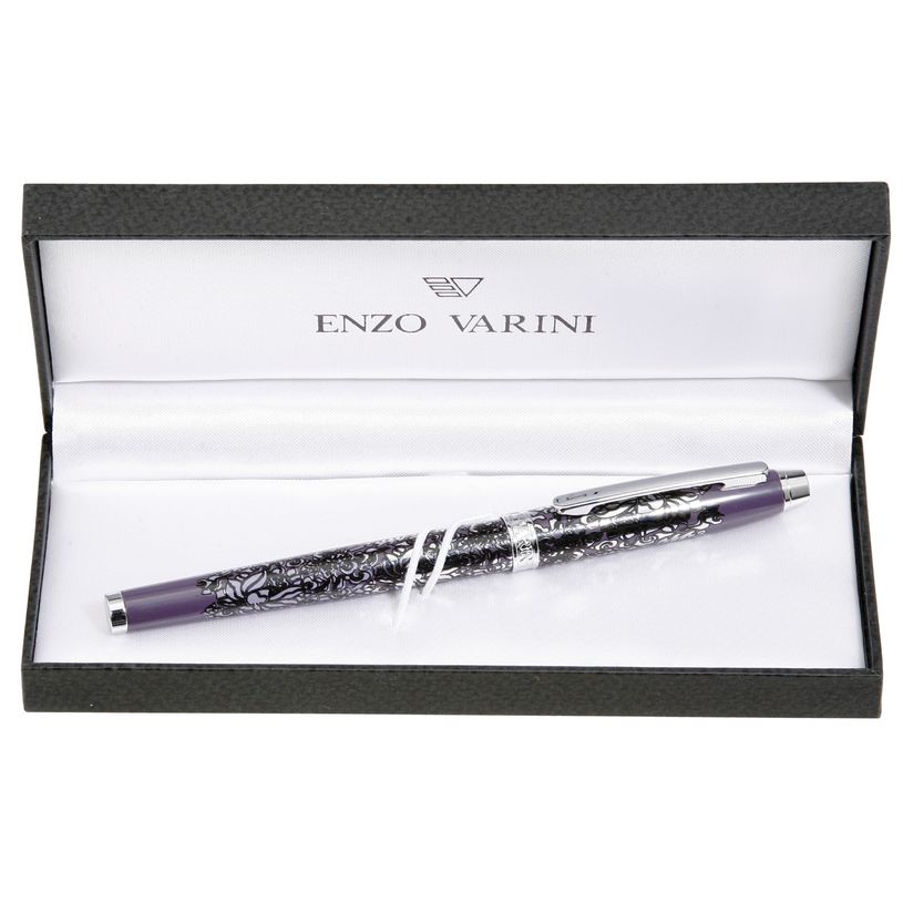 3219918240195-Plume ENZO VARINI "Taormina XL Bugs" motifs libellules coloris gris --5