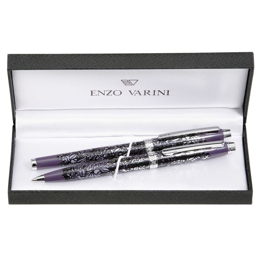 3219918260193-Parure bille + plume ENZO VARINI "Taormina XL Bugs" motifs libellules coloris gris --3