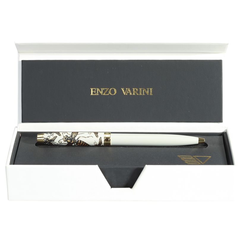 3219918250279-Bille ENZO VARINI "Taormina XL Bugs" motifs abeilles coloris blanc --0