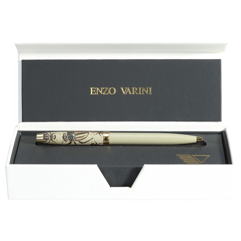 3219918250323-Bille ENZO VARINI "Taormina XL Bugs" motifs scarabées coloris vert gris--0