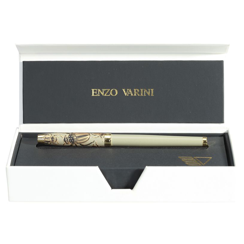 3219918230325-Roller ENZO VARINI "Taormina XL Bugs" motifs scarabées coloris vert gris--0